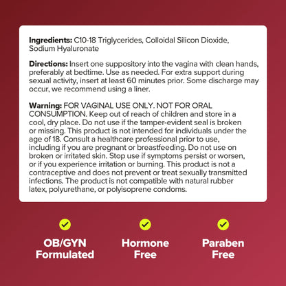 O Positiv URO Vaginal Moisture Suppository for Comfort with Hyaluronic Acid, 5 Count