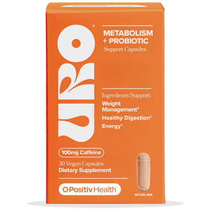O Positiv URO Metabolism + Probiotic Capsules for Weight Management, Appetite Control & Energy, 30 Count