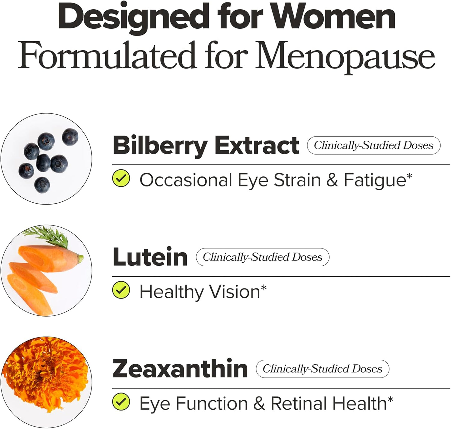 O Positiv MENO Eye Health Capsules – Daily Support for Eye Strain, Occasional Dryness & Healthy Tear Production – with Lutein, Zeaxanthin, Bilberry Extract, Vitamin A & Lycopene – 30 Servings