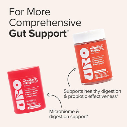 O Positiv Pre- & Probiotic Power Pack – URO Women’s Probiotic & URO Prebiotic Fiber – with 20B CFU of 10 Probiotic Strains, Digestive Botanicals & Chicory Root Fiber for Better Digestion & Gut Health