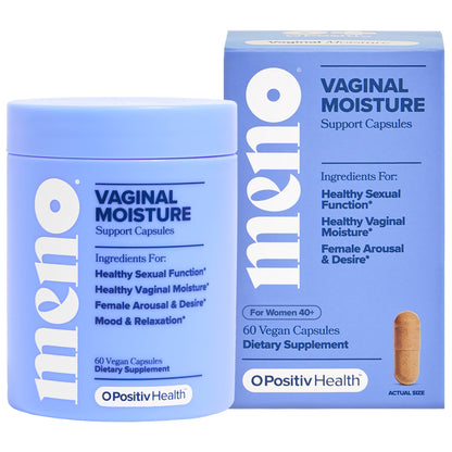 O Positiv Meno Vaginal Moisturizer Supplement Capsules for Women, Hormone-Free Vaginal Dryness Relief, & Vaginal Moisture Support, 60 Count