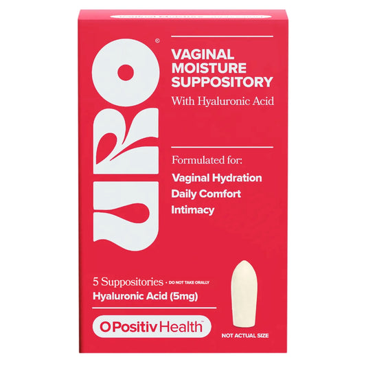 O Positiv URO Vaginal Moisture Suppository for Comfort with Hyaluronic Acid, 5 Count