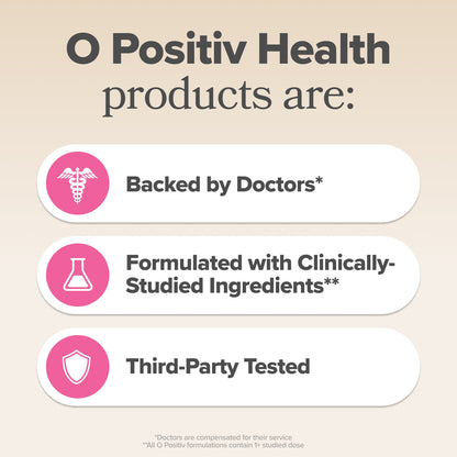 O Positiv FLO Ovarian Support Vitamin Capsules for Hormone Balance and Cycle Regularity, 90 Count