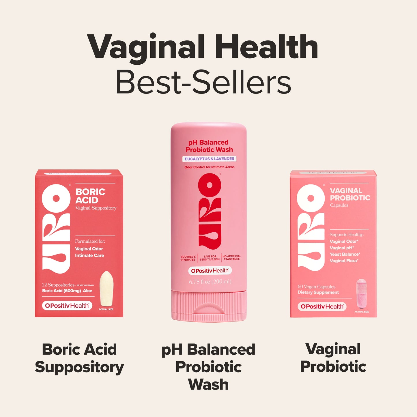 O Positiv URO pH-Balanced Probiotic Intimate Wash for Daily Odor Control, 6.75 fl oz